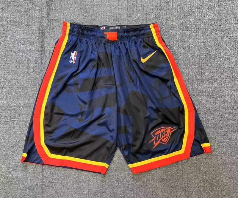 2025 Men NBA Oklahoma City Thunder Shorts Nike Black blue